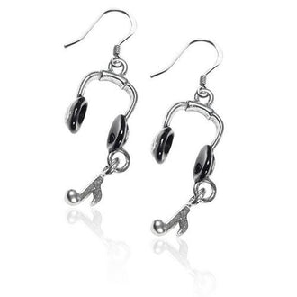 Headphones Charm Earrings in Silver