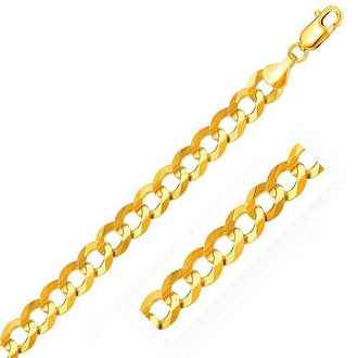 14k Yellow Gold Solid Curb Chain 10.0mm, size 22''