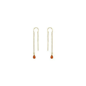 Citrine Thread Earrings : 14K Yellow Gold - 2.00 CT TGW
