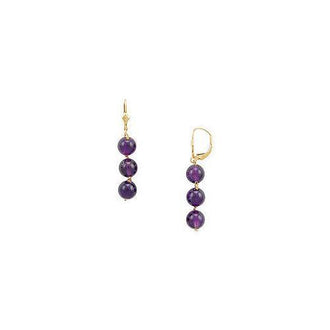 Amethyst Drop Earrings : 14K Yellow Gold - 20.00 CT TGW