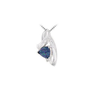 Opal and Diamond Pendant 0.53 CT TGW 14K white gold