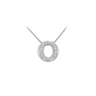 Diamond O Pendant : 14K White Gold - 0.75 CT Diamonds