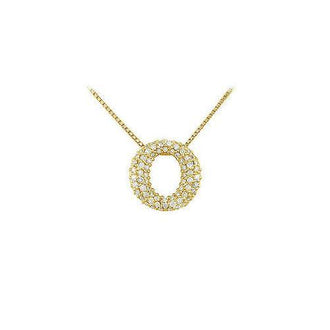 Diamond O Pendant : 14K Yellow Gold - 0.75 CT Diamonds