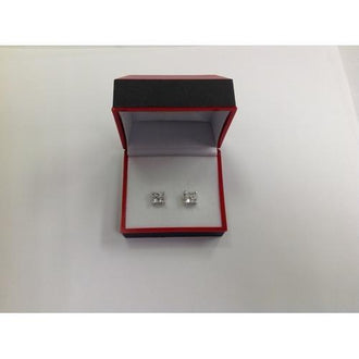 4 Square CZ Stud Earring in Gift Box