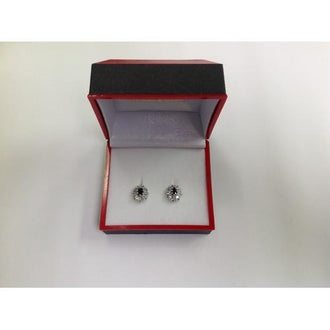 Black CZ Stud Earring in Gift Box