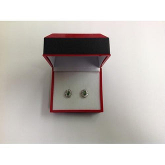 Green CZ Stud Earring in Gift Box