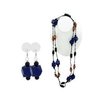 Faceted Beaded Necklace & Dangle Earrings Set ( Case of 30 )