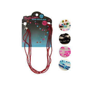 Adjustable 3-String Seed Bead Necklace ( Case of 24 )