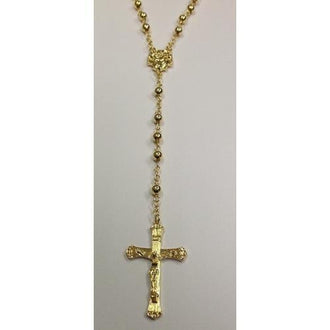 Gold Electroplated 6 mm Rosary 24"-26", in a Red Pouch