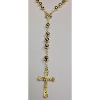 Gold Electroplated 8 mm Rosary 24"-26" in a Red Pouch