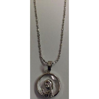 Rhodium plated 18" Necklace with Crystal Pendant in a Gift Box