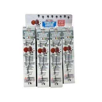 Silver Sports LED Flashing Necklace Display ( Case of 40 )