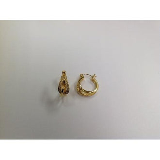 Clear CZ Round Hoop Earring