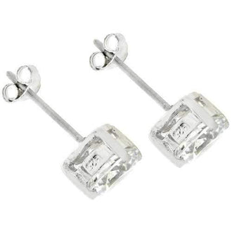 7mm Round Cut Stud Earrings