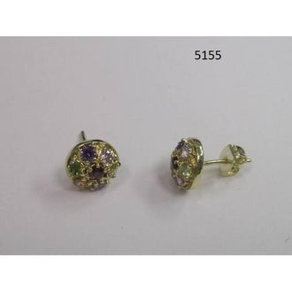 Round Multicolor CZ Earring