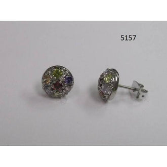 Round Multicolor CZ Earring