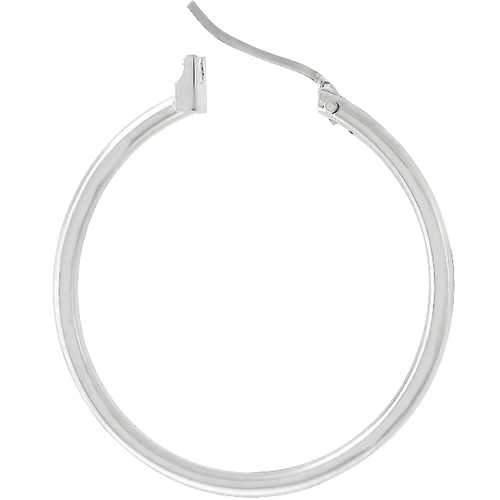 Silvertone Finish Hoop Earrings