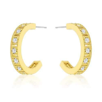 Roma Goldtone Finish Hoop Earrings