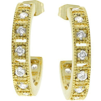 Roma Goldtone Finish Hoop Earrings