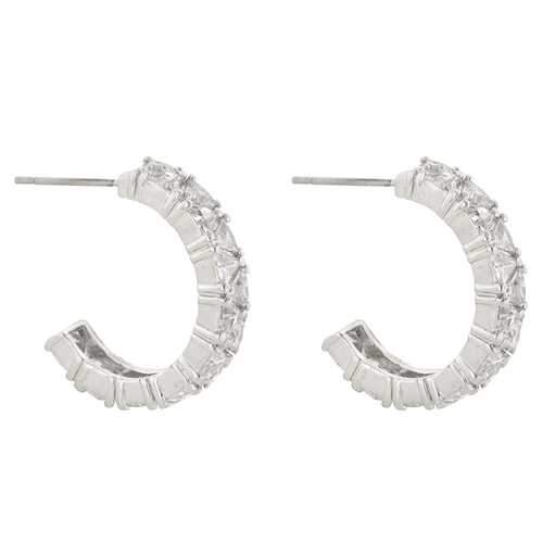 Trillion Cut Cubic Zirconia Hoop Earrings