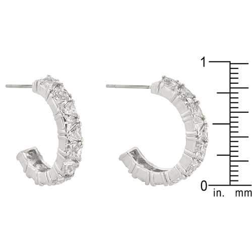 Trillion Cut Cubic Zirconia Hoop Earrings