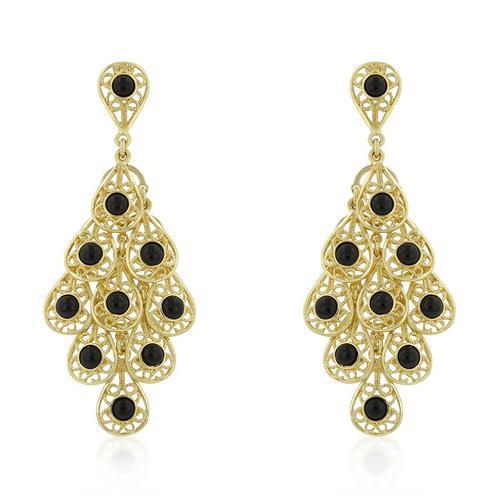 Onyx Filigree Chandelier Earrings