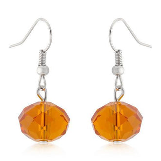 Orange Faceted Bead Earrings