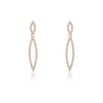 Sara 1.2ct CZ Rose Gold Delicate Double Teardrop Drop Earrings