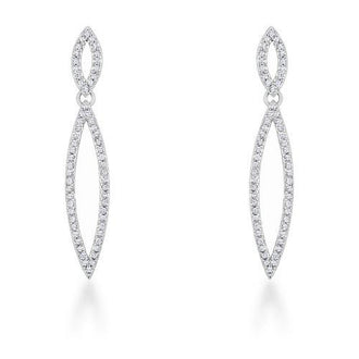 Sara 1.2ct CZ Rhodium Delicate Double Teardrop Drop Earrings