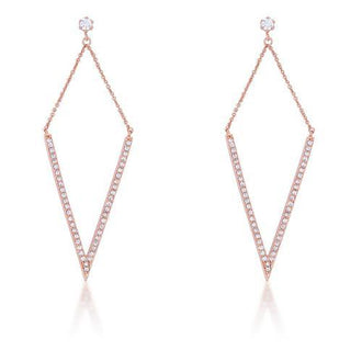 Michelle 1.2ct CZ Rose Gold Delicate Pointed Drop Earrings