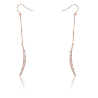 Luna 0.5ct CZ Rose Gold Delicate Moon Drop Earrings