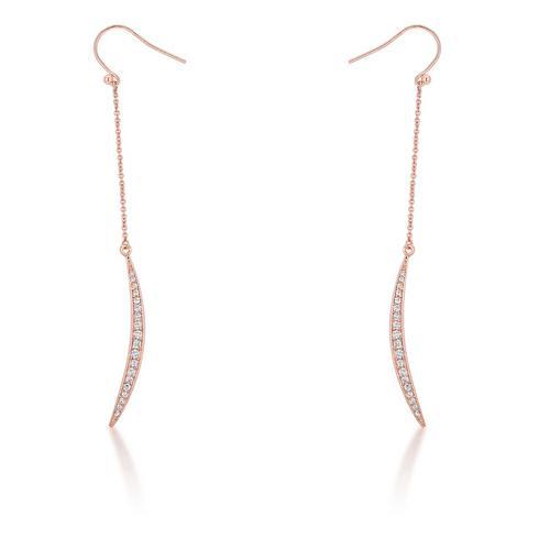 Luna 0.5ct CZ Rose Gold Delicate Moon Drop Earrings