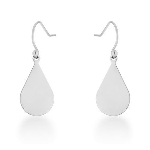 Karla Rhodium Stainless Steel Teardrop Earrings