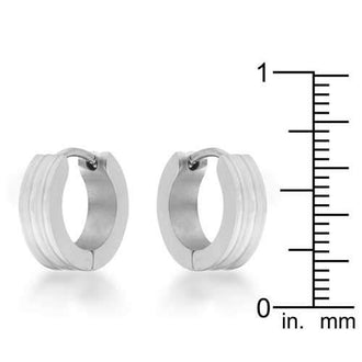 Marlene Rhodium Stainless Steel Small Hoop Earrings