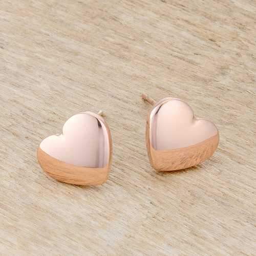 Janet Rose Gold Heart Stud Earrings