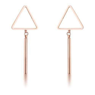 Trendy Triangle Bar Stainless Steel Drop Earrings