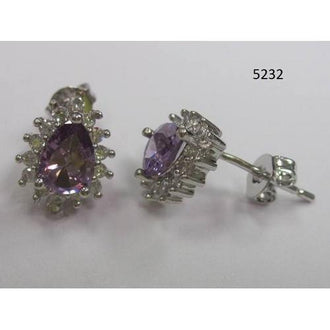 Pear-Shaped CZ Earring Lavender