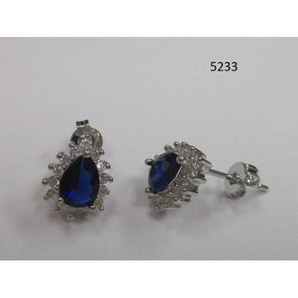 Pear-Shaped CZ Earring Blue