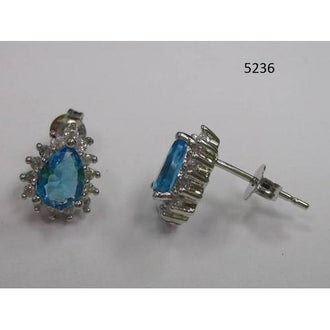 Pear-Shaped CZ Earring Aqua