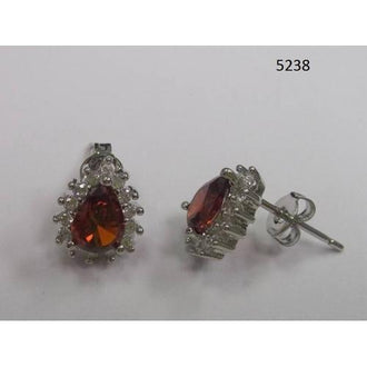 Pear-Shaped CZ Earring Garnet