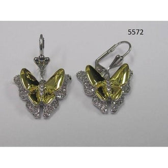 Twotone Drop Earring with CZ