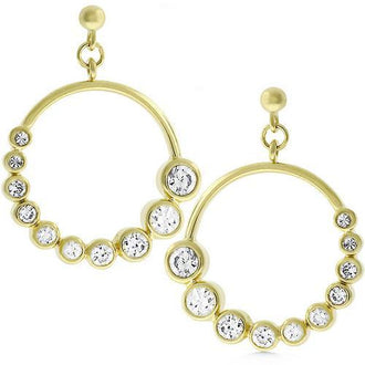 Golden Graduated Cubic Zirconia Circle Earrings