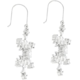 Silver Snowflake Dangle Earrings