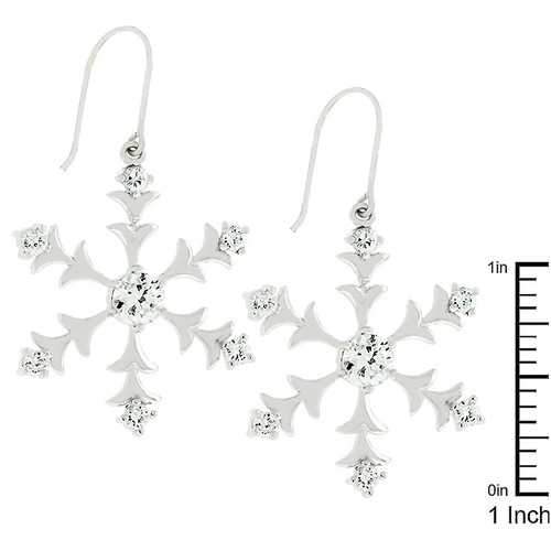 Silver Snowflake Dangle Earrings
