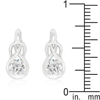 Solitaire Bezel Set Cubic Zirconia Earrings