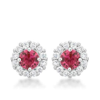 Bella Bridal Earrings in Pink