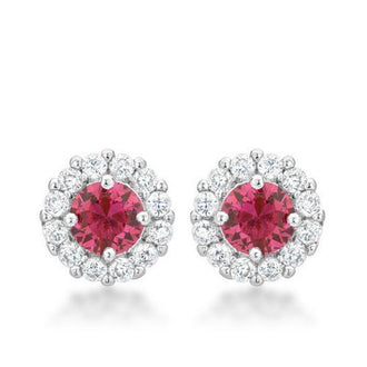 Bella Bridal Earrings in Pink