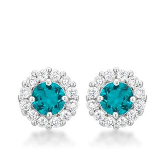 Bella Bridal Earrings in Aqua