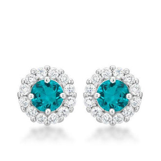 Bella Bridal Earrings in Aqua