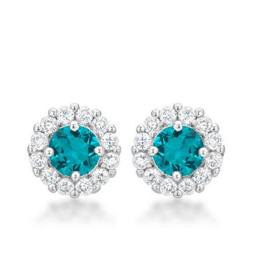 Bella Bridal Earrings in Aqua